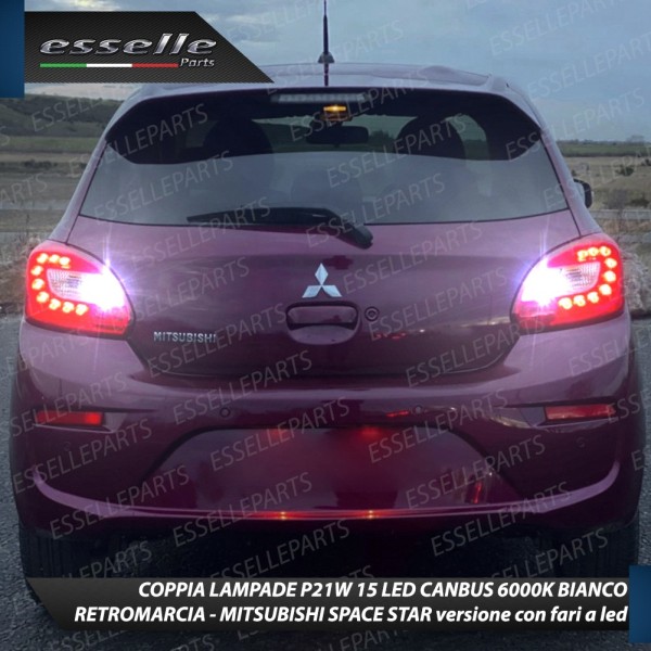 Coppia lampade P21W LED con lente Retromarcia MITSUBISHI SPACE STAR 2 Con fari LED
