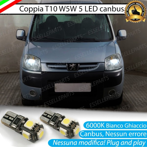 Luci posizione T10 W5W 5 LED Canbus Peugeot Partner
