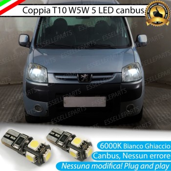 Luci posizione T10 W5W 5 LED Canbus Peugeot Partner
