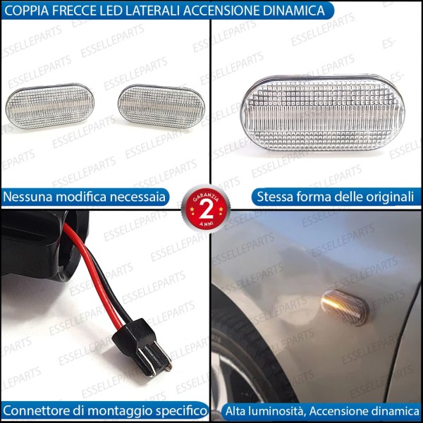 Placchette Dinamiche Laterali a led per frecce specifiche RENAULT CLIO II