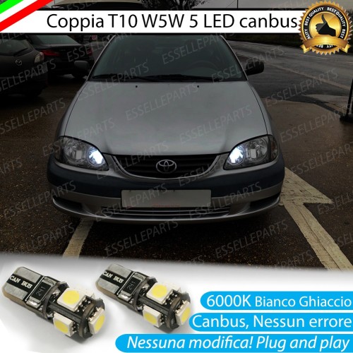 Luci posizione T10 W5W 5 LED Canbus Toyota Avensis MK1