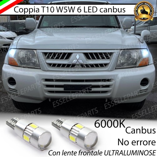 Coppia Lampade T10 W5W LED canbus con lente frontale per luci di posizione per MITSUBISHI PAJERO III