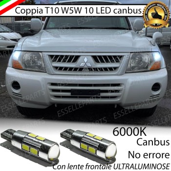 Coppia Lampade T10 W5W LED canbus con lente frontale per luci di posizione per MITSUBISHI PAJERO III Coppia Lampade T10 W5W LED canbus con lente frontale per luci di posizione per MITSUBISHI PAJERO III