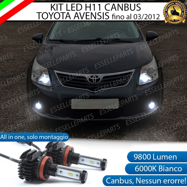 Kit Full LED H11 Fendinebbia 9800 Lumen 6000K TOYOTA AVENSIS T27 FINO AL 10/2011