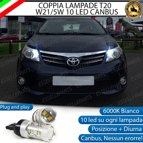 Coppia luci diurne DRL / Posizione T20 W21/5W 6000K Canbus Toyota Avensis MK3