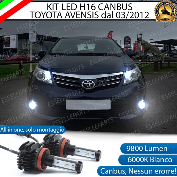 Kit Full LED H16 coppia lampade FENDINEBBIA TOYOTA AVENSIS T27 RESTYLING DAL 03/2012