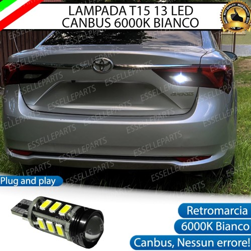 Lampada LED Retromarcia T15 13 LED Canbus 6000K con lente Toyota Avensis MK3 Restyling