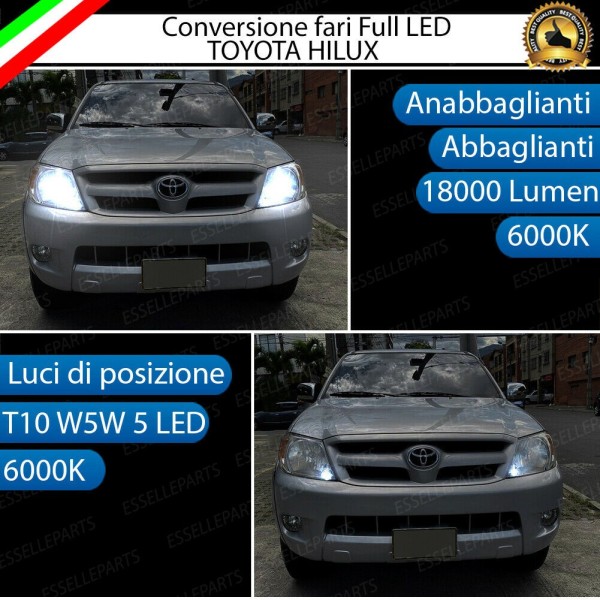 Conversione Fari Full LED 18000LM + 330LM TOYOTA HILUX mk7
