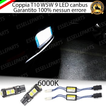 Lampada T10 9 LED W5W Canbus 6000K Luce Bianca No Error