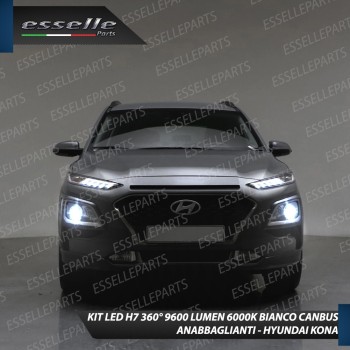Kit Full LED H7 9600 Lumen 6000K bianco Anabbaglianti HYUNDAI KONA Pre-Restyling