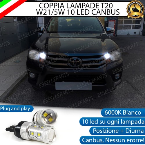 Luci DIURNE T20 Led Canbus HILUX VIII CON FARI ALOGENI
