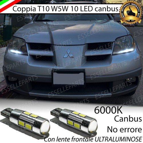 Lampade T10 W5W 10 LED Canbus 6000K bianco MITSUBISHI OUTLANDER MK1
