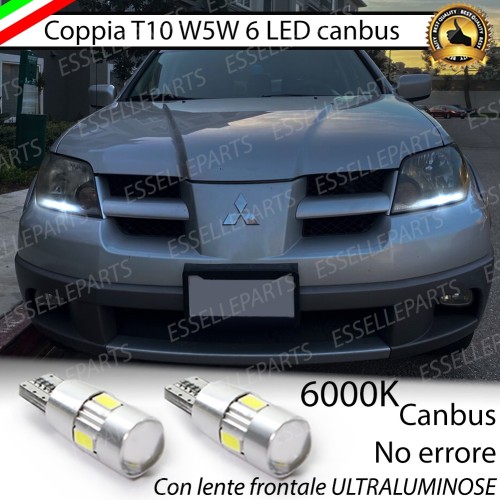Lampade T10 W5W 6 LED Canbus 6000K bianco MITSUBISHI OUTLANDER MK1