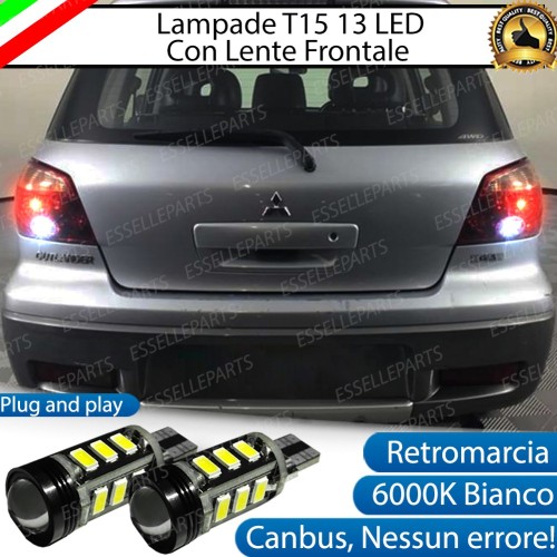 Coppia lampade T15 W16W 13 LED 6000K con lente MITSUBISHI OUTLANDER MK1 DAL 06/2004