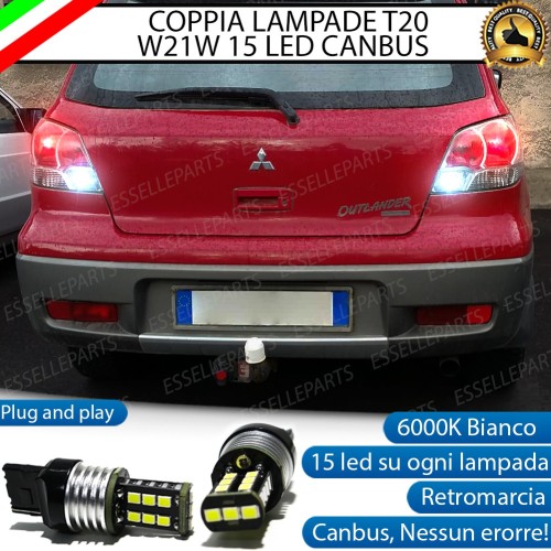 Coppia lampade T20 da 15 LED 6000K bianco MITSUBISHI OUTLANDER MK1 FINO AL 05/2004