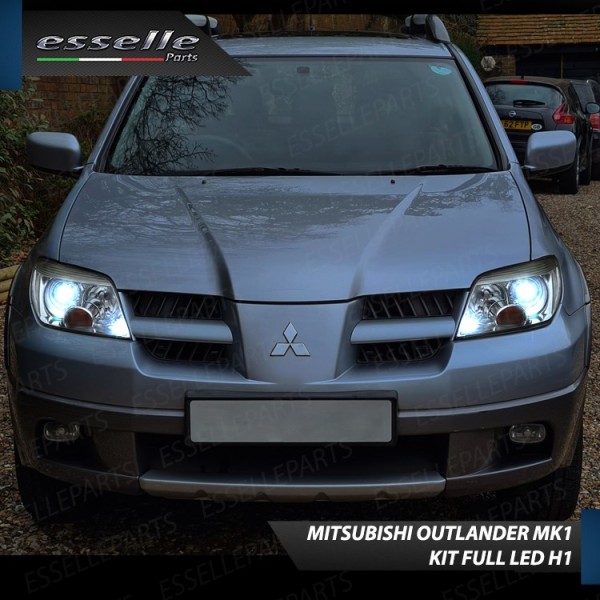 Kit Full LED H1 9600 Lumen 6000K Bianco MITSUBISHI OUTLANDER 1 fari Lenticolari