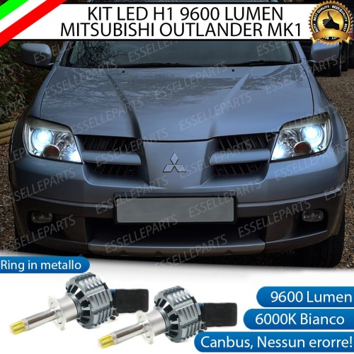 Kit Full LED H1 9600 Lumen 6000K Bianco MITSUBISHI OUTLANDER 1 fari Lenticolari