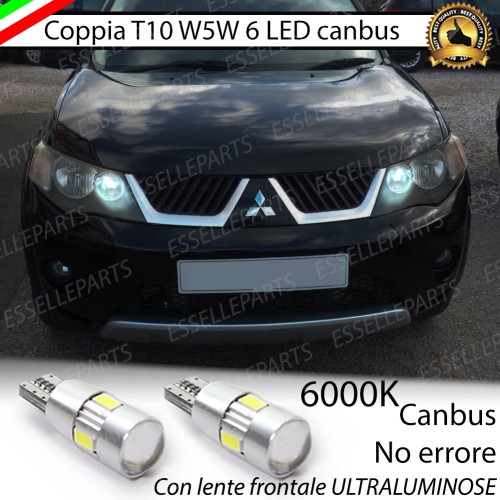 Coppia Lampade T10 W5W LED canbus con lente frontale per luci di posizione per Mitsubishi Outlander II