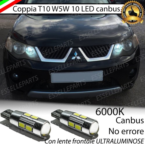 Coppia Lampade T10 W5W LED canbus con lente frontale per luci di posizione per Mitsubishi Outlander II