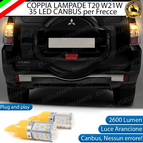 Coppia Lampade T20 WY21W 35 LED CANBUS PER FRECCE DIREZIONALI POSTERIORI PER MITSUBISHI PAJERO IV