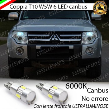 Coppia Lampade T10 W5W LED canbus con lente frontale per luci di posizione per Mitsubishi Pajero IV Coppia Lampade T10 W5W LED canbus con lente frontale per luci di posizione per Mitsubishi Pajero IV