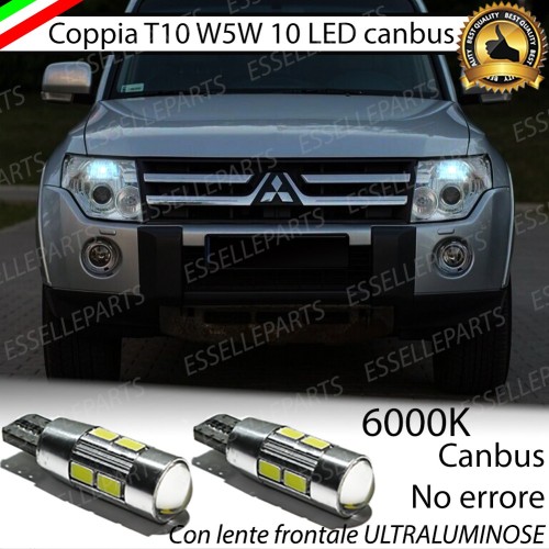 Coppia Lampade T10 W5W LED canbus con lente frontale per luci di posizione per Mitsubishi Pajero IV