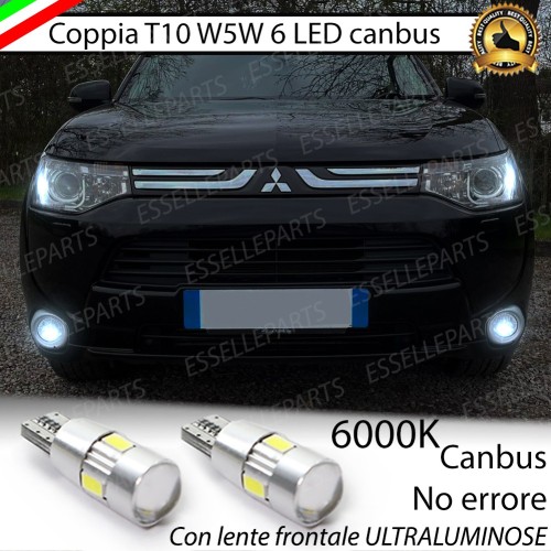 Coppia Lampade T10 W5W LED canbus con lente frontale per luci di posizione per MITSUBISHI OUTLANDER III