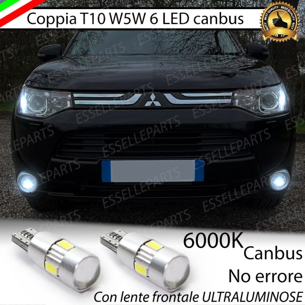 Coppia Lampade T10 W5W LED canbus con lente frontale per luci di posizione per MITSUBISHI OUTLANDER III
