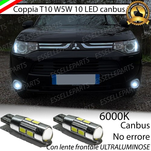 Coppia Lampade T10 W5W LED canbus con lente frontale per luci di posizione per MITSUBISHI OUTLANDER III