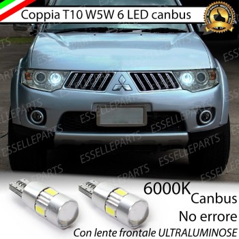 Coppia Lampade T10 W5W LED canbus con lente frontale per luci di posizione per Mitsubishi Pajero Sport II Coppia Lampade T10 W5W LED canbus con lente frontale per luci di posizione per Mitsubishi Pajero Sport II