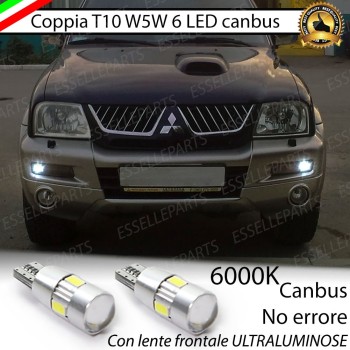 Coppia Lampade T10 W5W LED canbus con lente frontale per luci di posizione per Mitsubishi L200 III Coppia Lampade T10 W5W LED canbus con lente frontale per luci di posizione per Mitsubishi L200 III