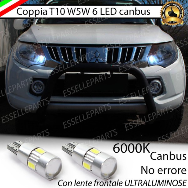 Coppia Lampade T10 W5W LED canbus con lente frontale per luci di posizione per MITSUBISHI L200 V