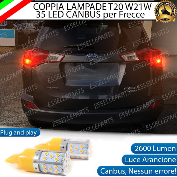 Coppia Lampade T20 WY21W 35 LED CANBUS PER FRECCE DIREZIONALI POSTERIORI PER Toyota Rav4 (MK4)