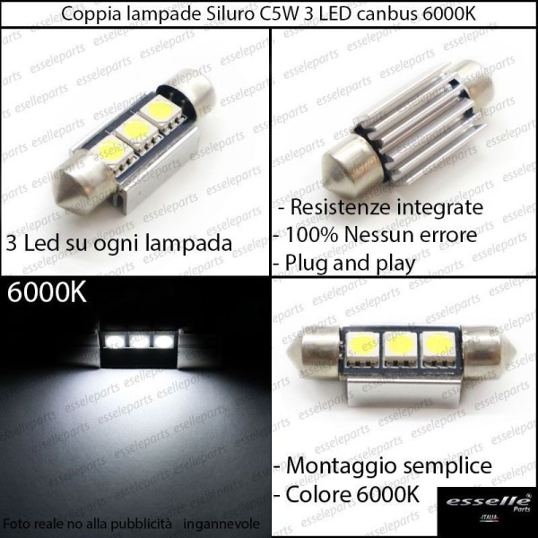 Luci Targa 3 LED Canbus 6000K per SEAT IBIZA 6K2