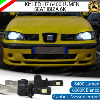 Kit Full LED H7 6400 LUMEN 6000K Anabbaglianti SEAT IBIZA 6K2 faro a parabola doppia
