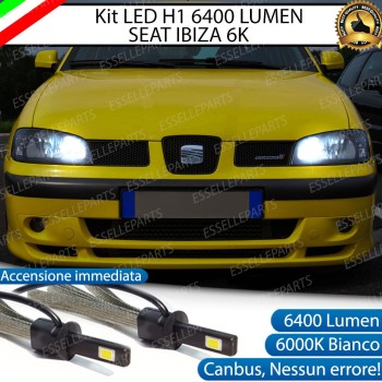 Kit Full LED H1 Abbaglianti 6400 Lumen 6000K bianco SEAT IBIZA 6K2 parabola doppia