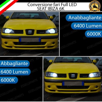 Conversione Fari Full LED 6000K bianco Seat Ibiza 6K2 con fari a parabola doppia