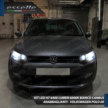 Kit Full LED H7 6400 Lumen 6000K Anabbaglianti VW POLO 6R/6C con doppia parabola