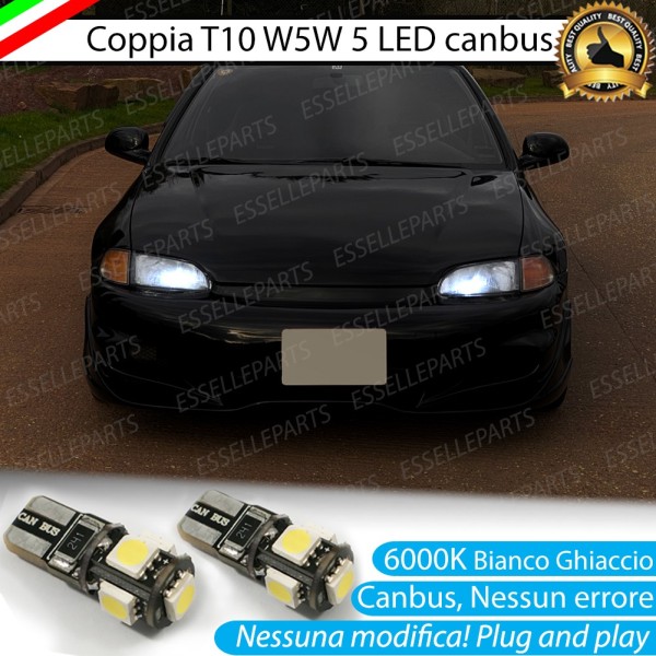 Luci posizione T10 W5W 5 LED Canbus Honda Civic 5G
