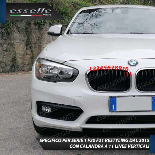 Set Cover per Calandra in stile M Sport BMW SERIE 1 F20 F21 con calandra a 11 LINEE