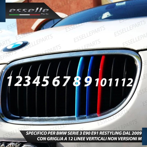 Set Cover per Calandra in stile M Sport BMW SERIE 3 E90 E91 per modelli Dal 2009
