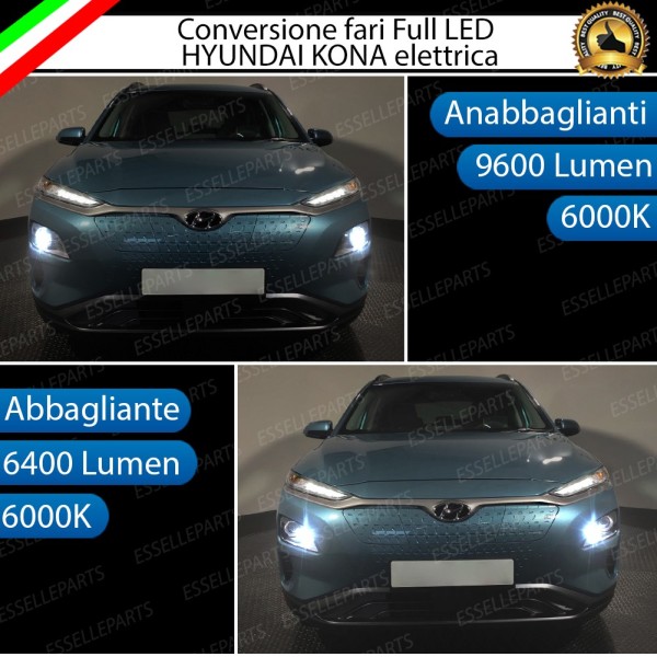 Conversione Fari Full LED 6000K bianco Hyundai Kona Electric Pre-Restyling