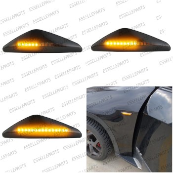 Placchette Dinamiche Laterali nere a led per frecce specifiche per BMW X5 E70