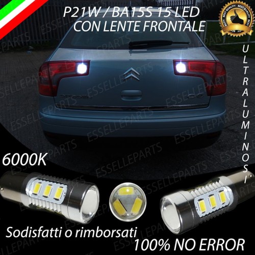 Coppia Lampade LED Retromarcia Da 15 LED Canbus 6000K con lente Citroen C5 Restyling