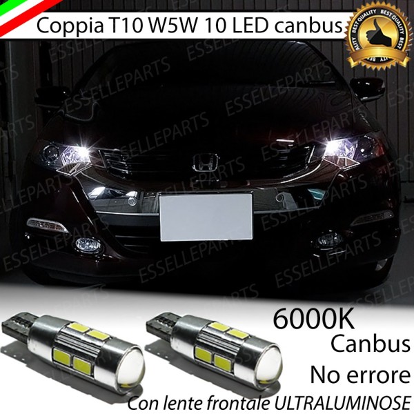 Coppia Lampade T10 W5W LED canbus con lente frontale per luci di posizione per Honda Insight