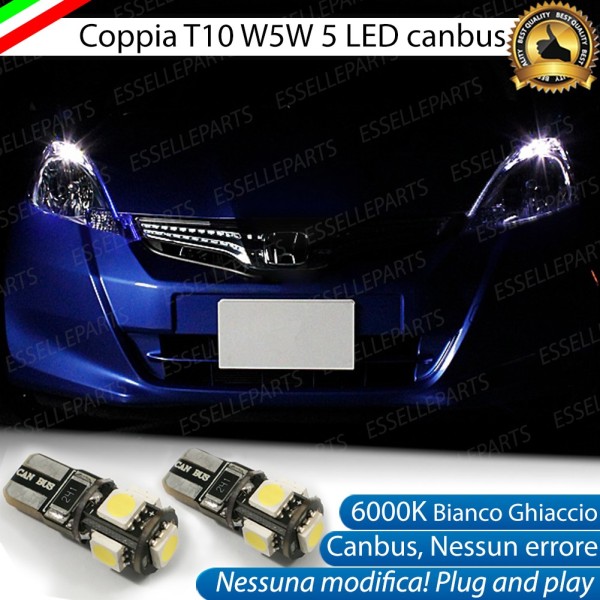 Luci posizione T10 W5W 5 LED Canbus Honda Jazz II
