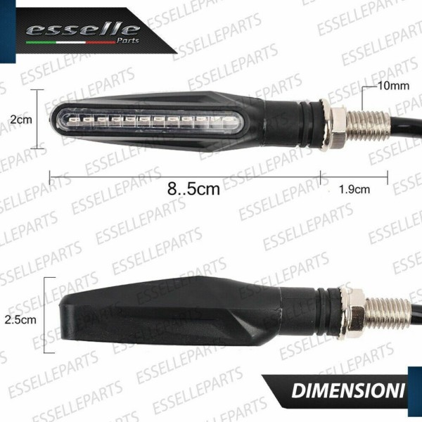Set 4 Frecce LED con accensione dinamica universali per moto Malaguti