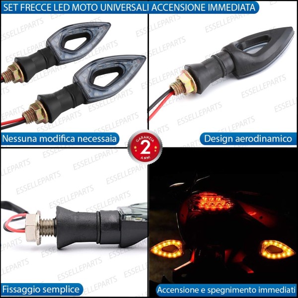 SET 2 FRECCE MOTO LED CON ACCENSIONE IMMEDIATA ARANCIONE UNIVERSALI PER MOTO  Aprilia