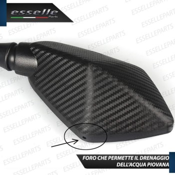 Coppia Specchietti Retrovisori Carbon Look Universali per Kawasaki