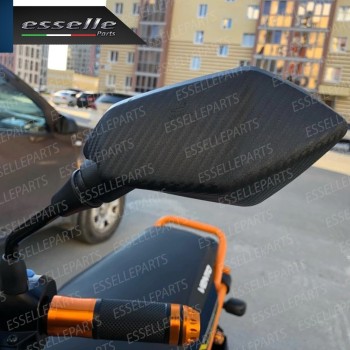 Coppia Specchietti Retrovisori Carbon Look Universali per moto,motorini,scooter KTM
